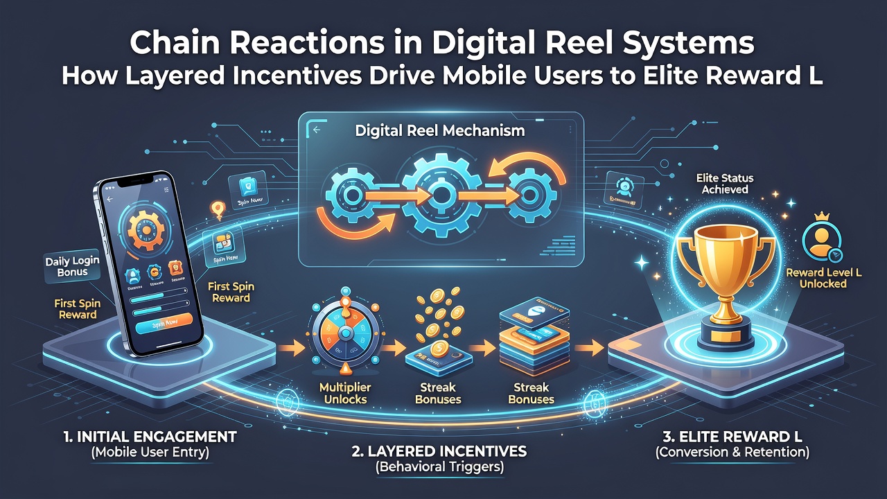 Mobile screen capture showing progression through successive reward layers in a digital reel application