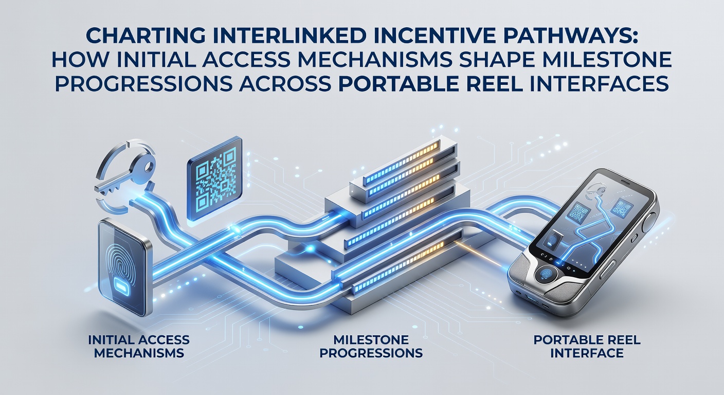 Diagram illustrating interlinked incentive pathways connecting initial access mechanisms to milestone progressions in portable reel interfaces