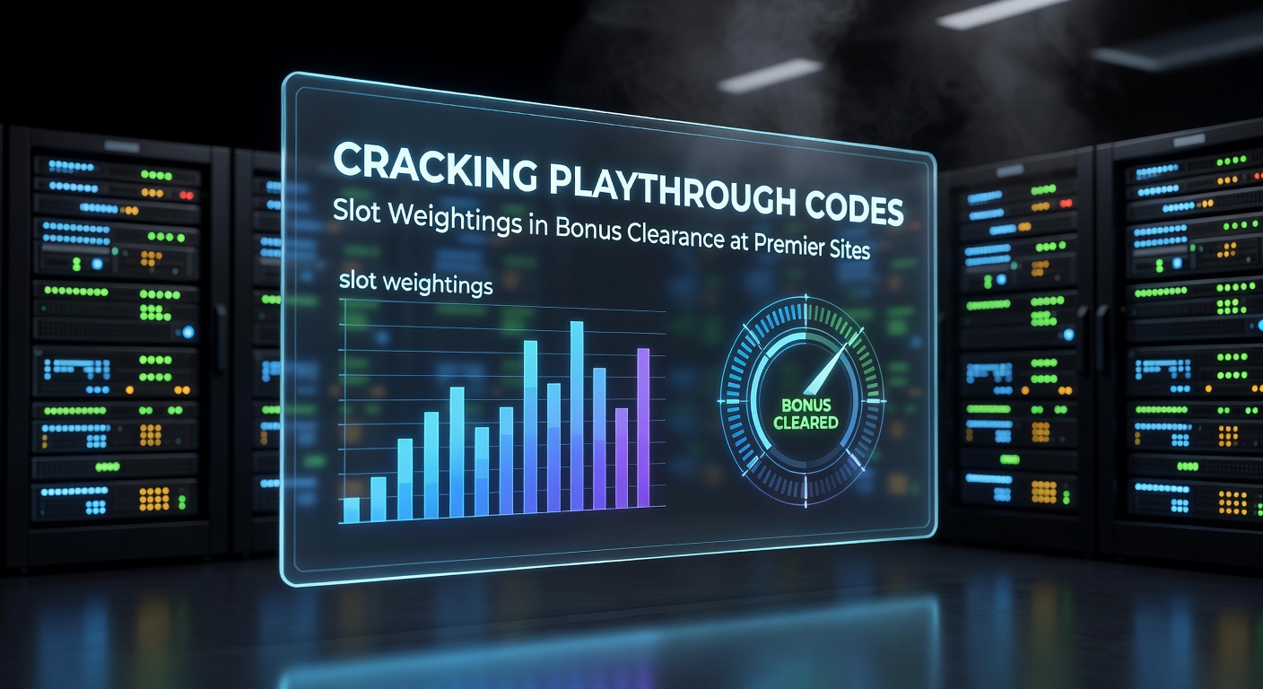 Digital graphic showing slot machine reels with weighted contribution percentages overlay, illustrating bonus wagering mechanics at top casino platforms