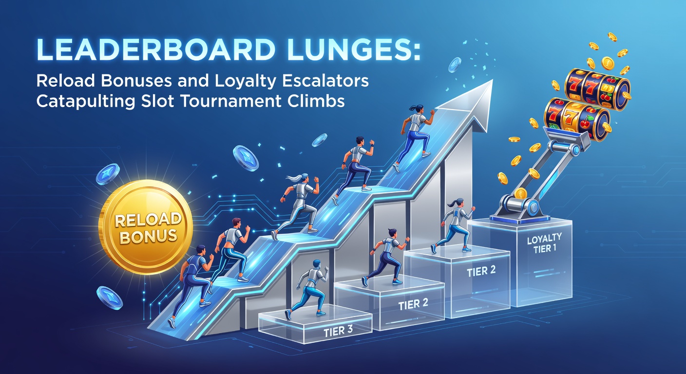 Dynamic slot tournament leaderboard showing players surging upward fueled by reload bonuses and loyalty rewards