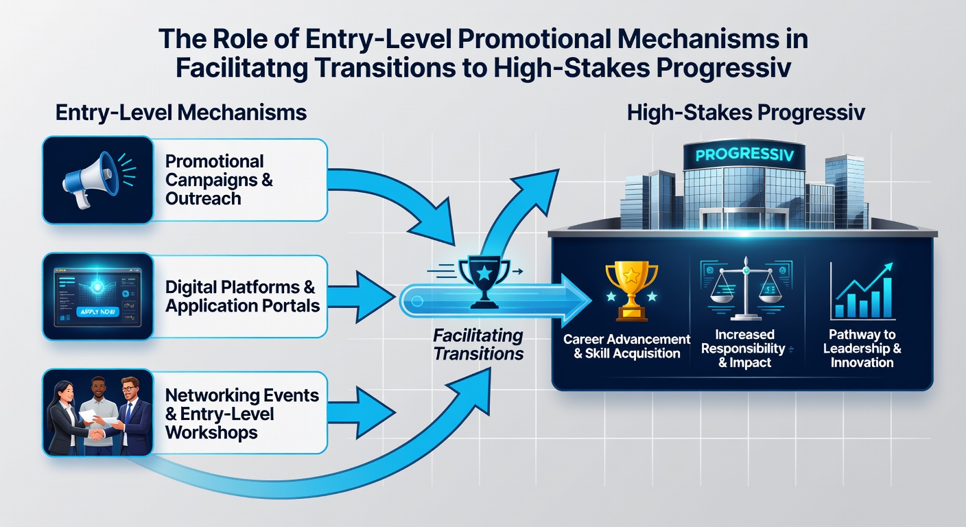 Flowchart illustrating player progression from entry bonuses to live progressive features on mobile devices