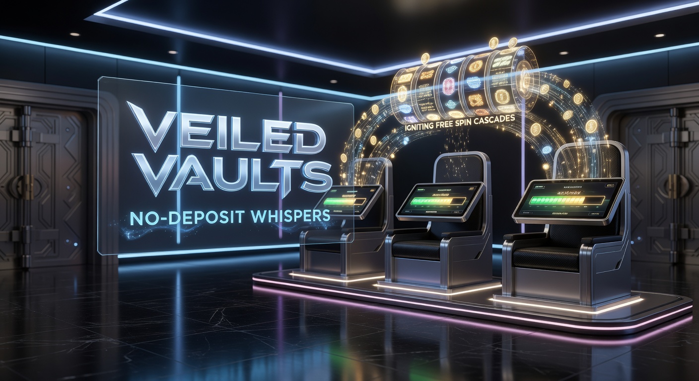 Mobile phone screen displaying a glowing progressive jackpot counter climbing rapidly amid a cascade of free spins and vault icons, evoking the thrill of no-deposit paths to big wins